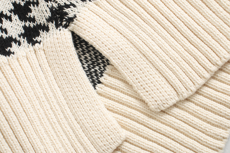Chaleco suéter con cuello en V de pata de gallo NSAM5227