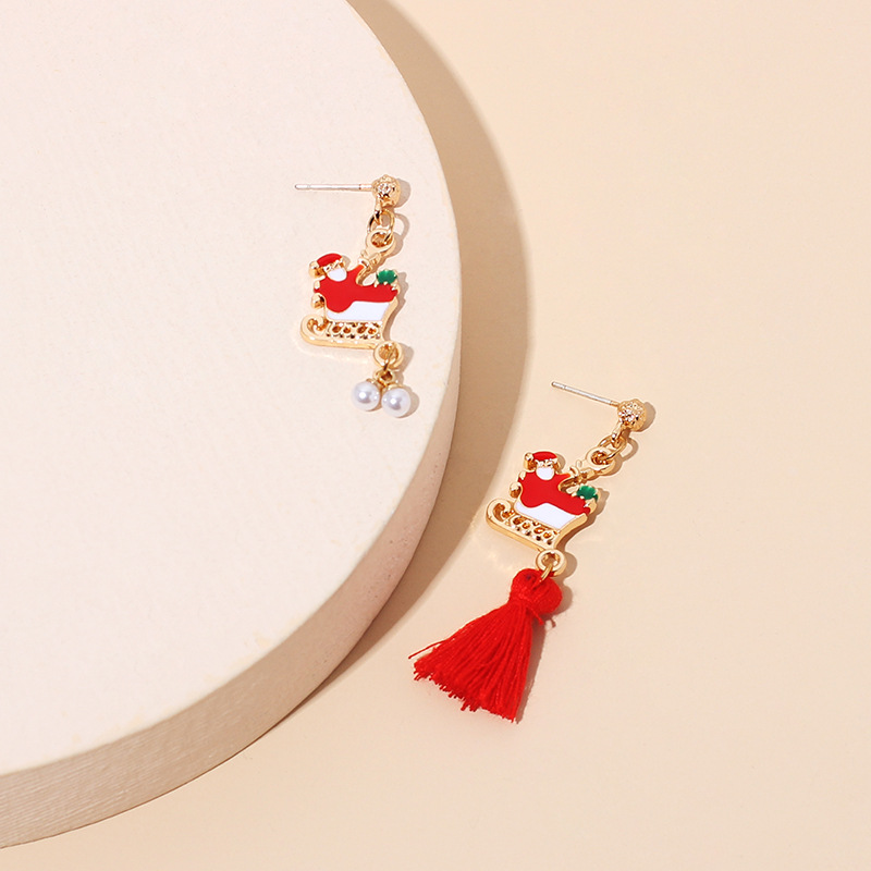 5g Weight Earrings Classification Wedding, Travel, Birthday, Festival Occasion Women'S Gender Vintage Style Style Retro Plush Tassel Pearl Christmas Earrings 2