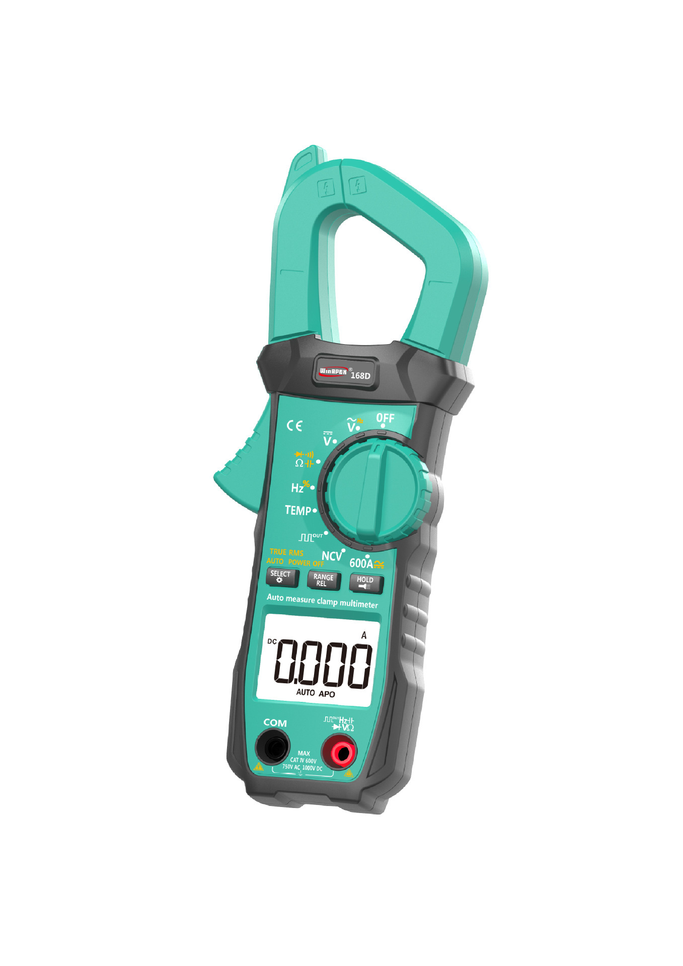 168D手持交直流真有效值测量智能防烧方波输出数字钳形表批发零售