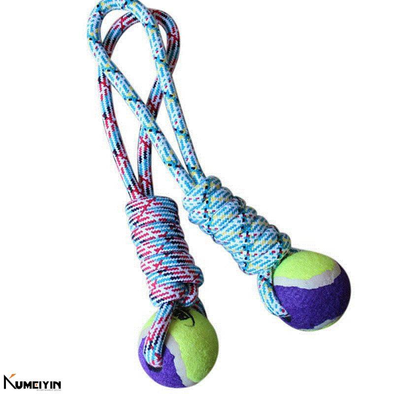-Rope Tug Ball Chewing Toy Pets TPR Rubber Dog Resistance to