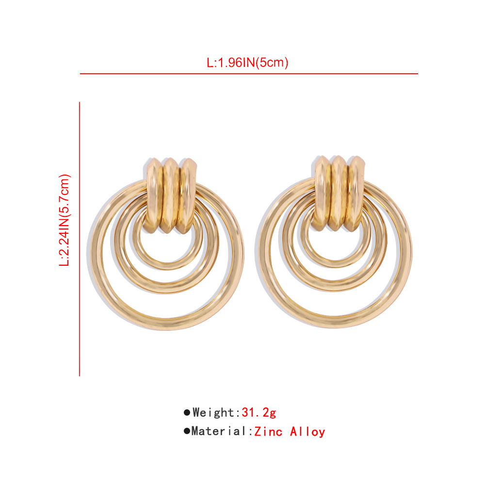 Fashion Style New Gold Multi-layer Metal Irregular Earrings display picture 15