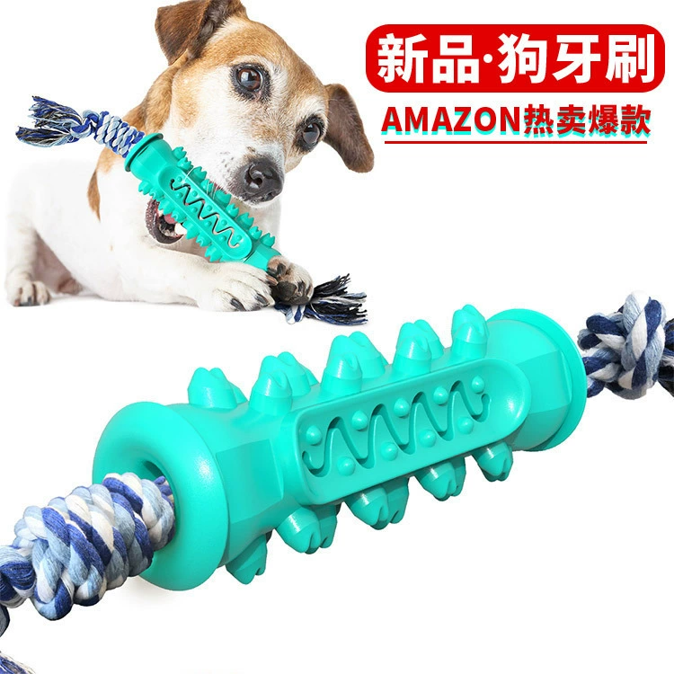 Товары для домашних животных Amazon Dog Toy Шлифовальная палочка Устойчивая к укусам Чистка зубов Костная зубная щетка Игрушка для вентиляционного отверстия для собак с веревкой 1