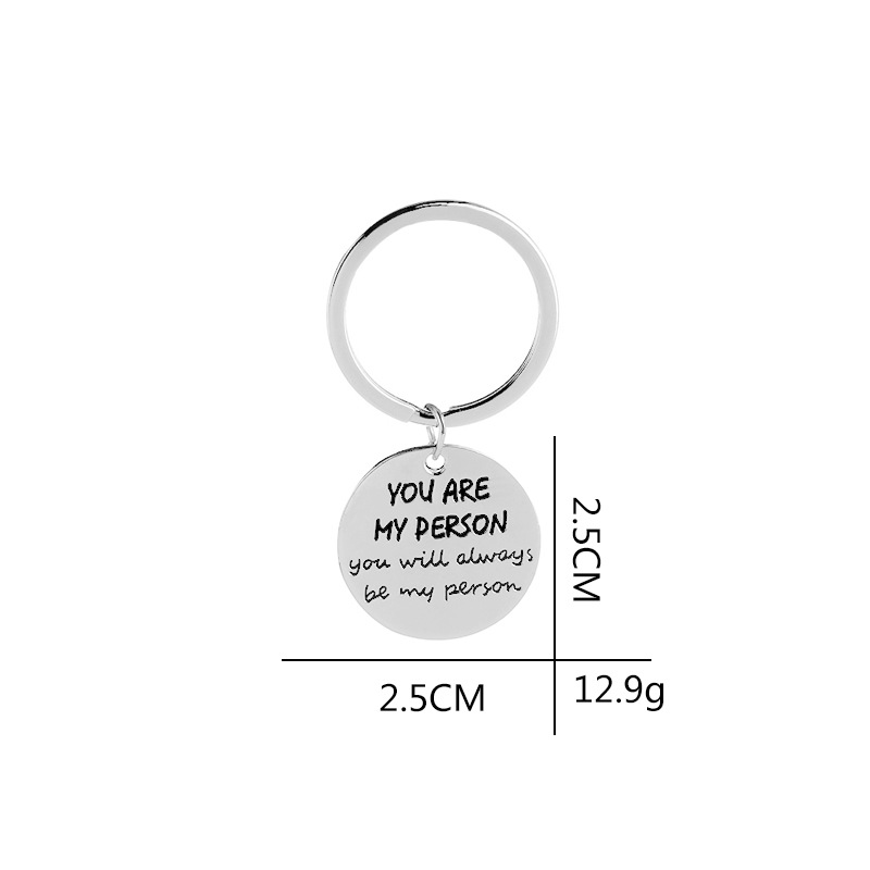 Fashion Lettering Round Wild Keychain You Are My Person Keychain Nihaojewelry Wholesale display picture 2