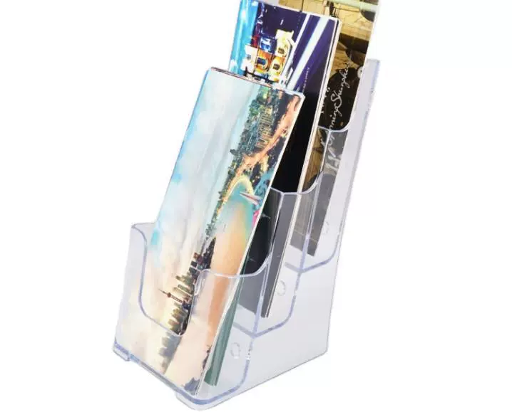 Classic acrylic data rack A6 three-layer data display injection-m molded transparent promotional rack desktop storage rack