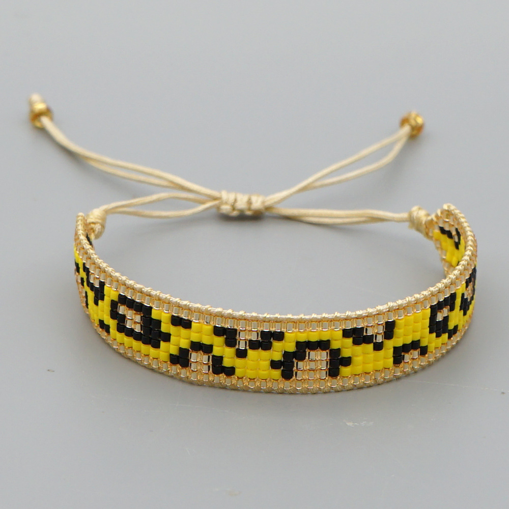 Simple Retro Ethnic Style Multicolor Leopard Pattern Wide Bracelet display picture 1