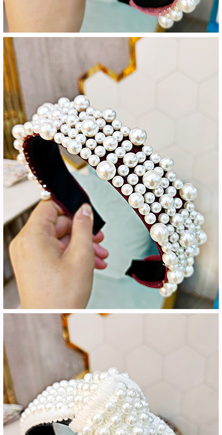 New Fashion Headbands Knotted Baroque Nail Pearl Headwear Wholesale Nihaojewelry display picture 6