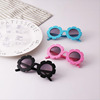 Children's cute fashionable sunglasses, decorations, glasses solar-powered, Korean style, flowered