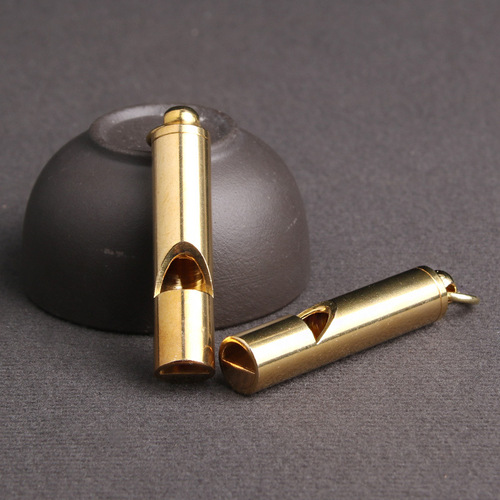Wholesale car parts brass outdoor survival whistle key chain pendant referee whistle carry-on practical craft small handle