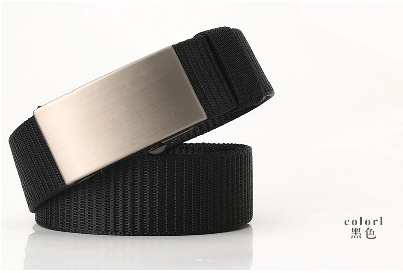 New  Automatic Buckle Business Casual Belt Nylon Canvas Casual Breathable Belt display picture 6