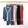 Spring and summer new pattern V-neck Lace Cardigan trousers suit modal leisure time Simplicity suit Solid Home Furnishings