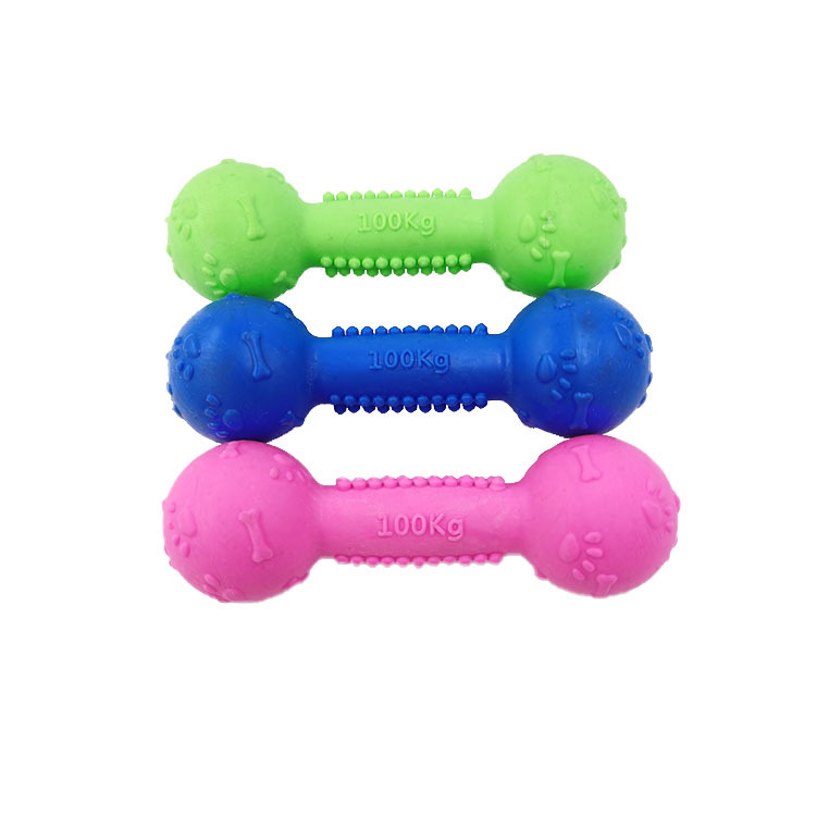 Juguete para mascotas TPR huellas de goma hueso mancuerna molar entrenamiento del perro de juguete suministros para Mascotas Fábrica al por mayor