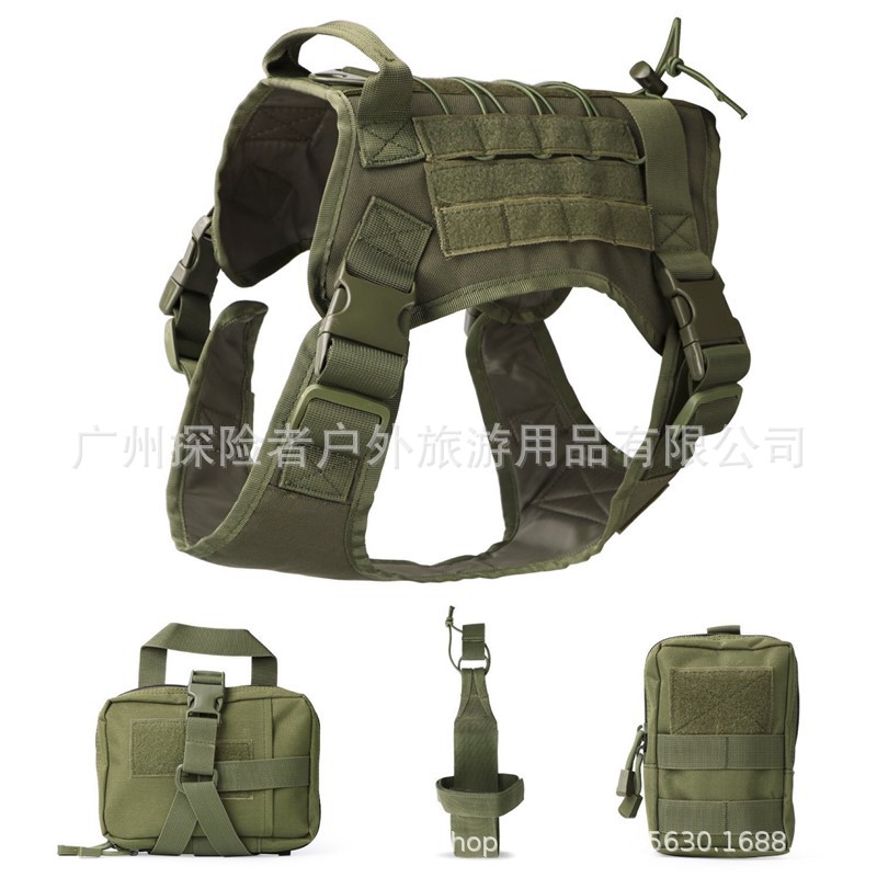 (2개) 전술 개 옷 개 로프 전술 개 조끼 야외 전투 개 조끼 큰 개 옷 조끼 K9 가방