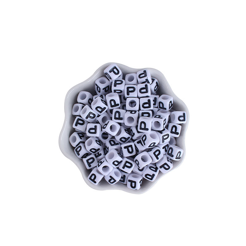 7mm plástico 26 inglés letras DIY creativo bebé nombre personalizado chupete cadena pulsera Accesorios