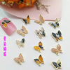 Three dimensional amber nail decoration jade, metal decorations for manicure