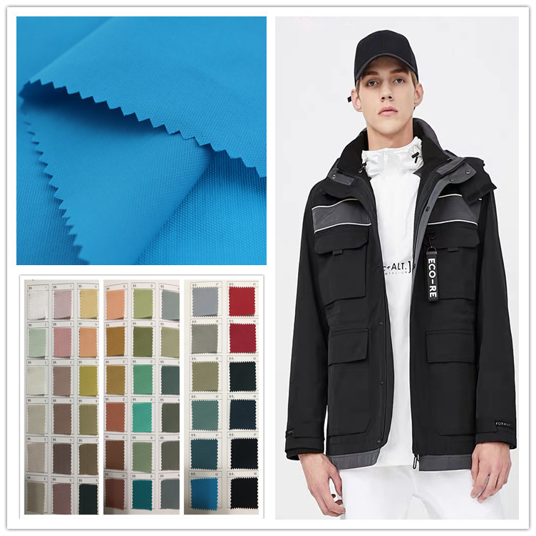 锦棉羽绒服面料 2020秋冬新款骑兵斜纹小蜂巢高档棉服羽绒服布料