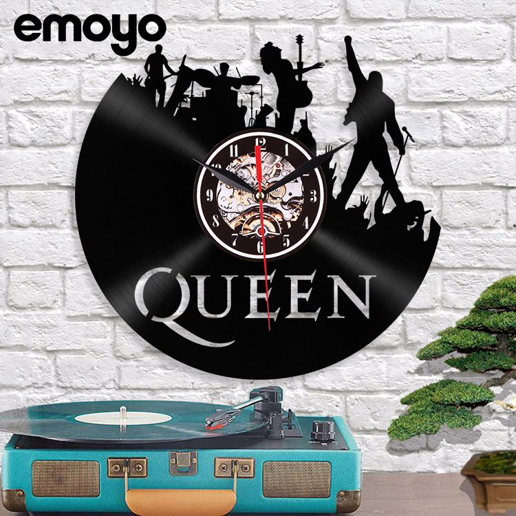 De estilo europeo creativo LED vinilo Reloj de pared Retro moda reina dormitorio decorativo Pared de cuarzo simple reloj