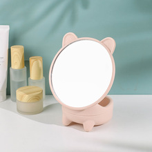創意可愛化妝鏡宿舍圓鏡伸縮鏡子台式美妝小鏡子桌面便攜隨身收納
