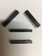 1.27MM间距双排直插2*19P排母母座塑高4.3MM镀金双排排母