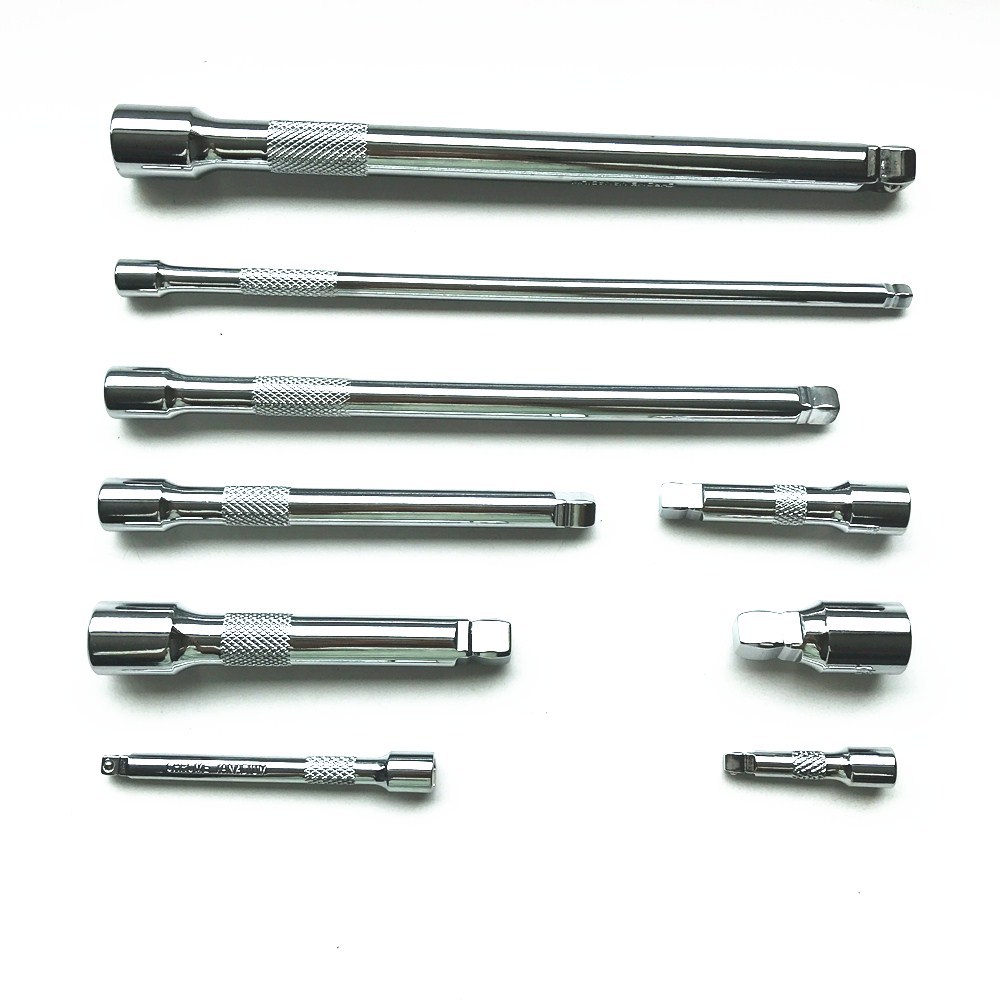 9件套铬钒钢球头型套筒接杆 1/4 3/8 1/2延长杆棘轮扳手附件配件
