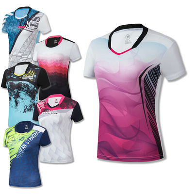 new pattern ventilation Quick drying badminton Tennis clothing Couples dress men and women T-shirt Short sleeved Summer wear Athletic Wear