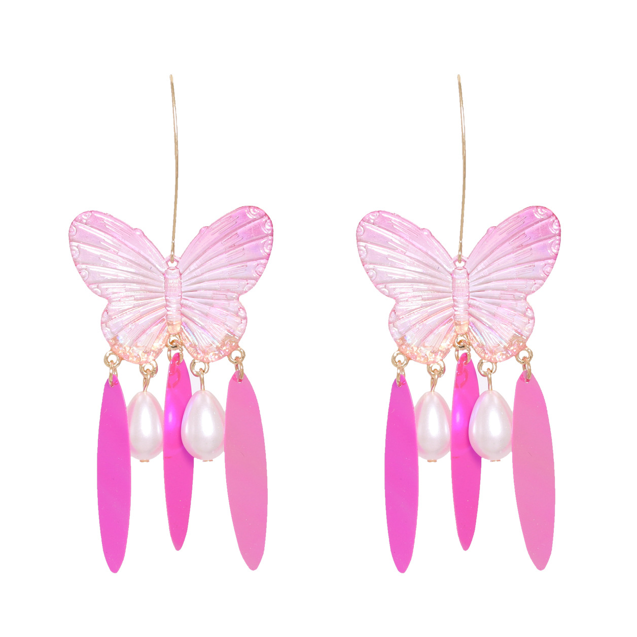 Neue Mode Geometrische Acrylplatte Schmetterling Wassertropfen Perlenohrringe Für Frauen display picture 6