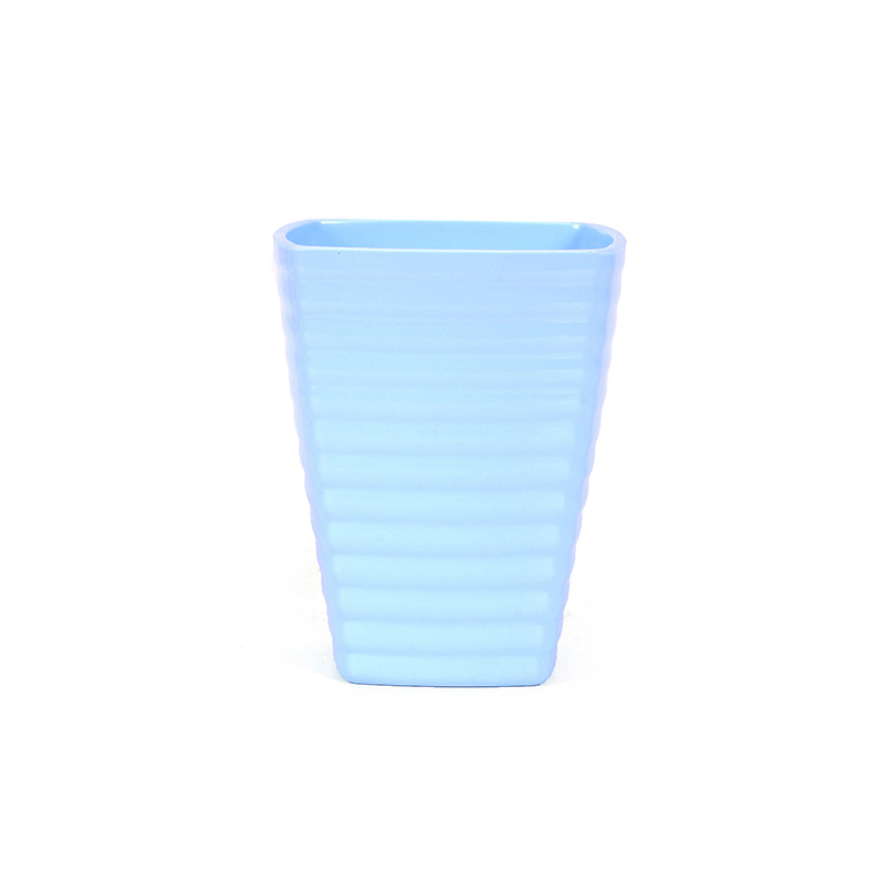 Manufacturers Supply 4 Size Simple Fine Horizontal Grain Tall Square Flower Pot Simulation Basin With Bonsai details Picture