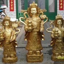 厂家铸造纯铜工艺品家居摆件 寺庙大小型铜爷铜佛像雕塑