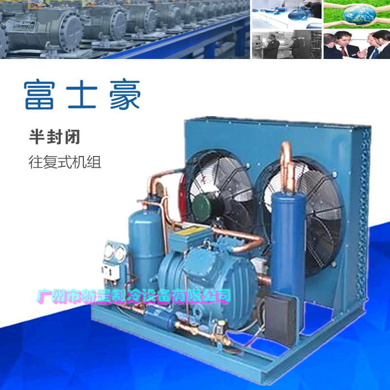 进口意大利富士豪半封闭低温冷库机组3匹 水冷风冷0度-18度 -30度