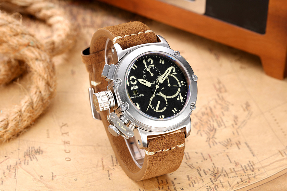 Automatic Mechanical Men's Watch With Luminous Rose Gold Case_voghion.com