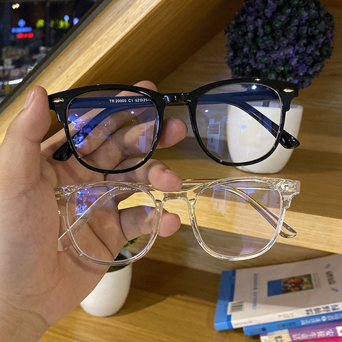 Anti-blue light and anti-radiation glasses for male and female students, Korean version, no prescription, can be matched with myopia glasses frame, Internet celebrity face slimming trend