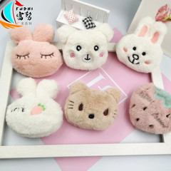 Cartoon plush doll brooch, cute bunny, red panda, soft and cute shape, cotton-filled cartoon animal head wholesale