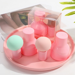Small Mushroom Head Beauty Makeup Egg Round Head Sponge Powder Puff That Doesn't Absorb Powder Cushion BB Cream Cosmetics Egg Dry and Wet Dual Use Makeup Powder Puff