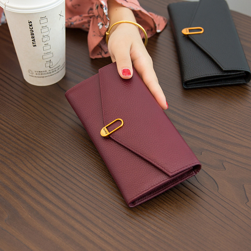 Long Wallet for Women, Genuine Leather, 2026 New Model, Versatile with Coin and Card Slots, Made of Soft Top-Grain Cowhide, Slim Design, Can Hold a Phone
