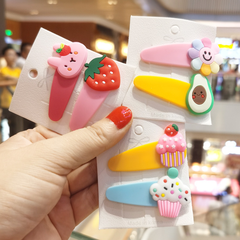 可爱卡通BB夹卡碎发韩版软胶刘海夹子小童洋气边夹女童发夹头饰品|ms