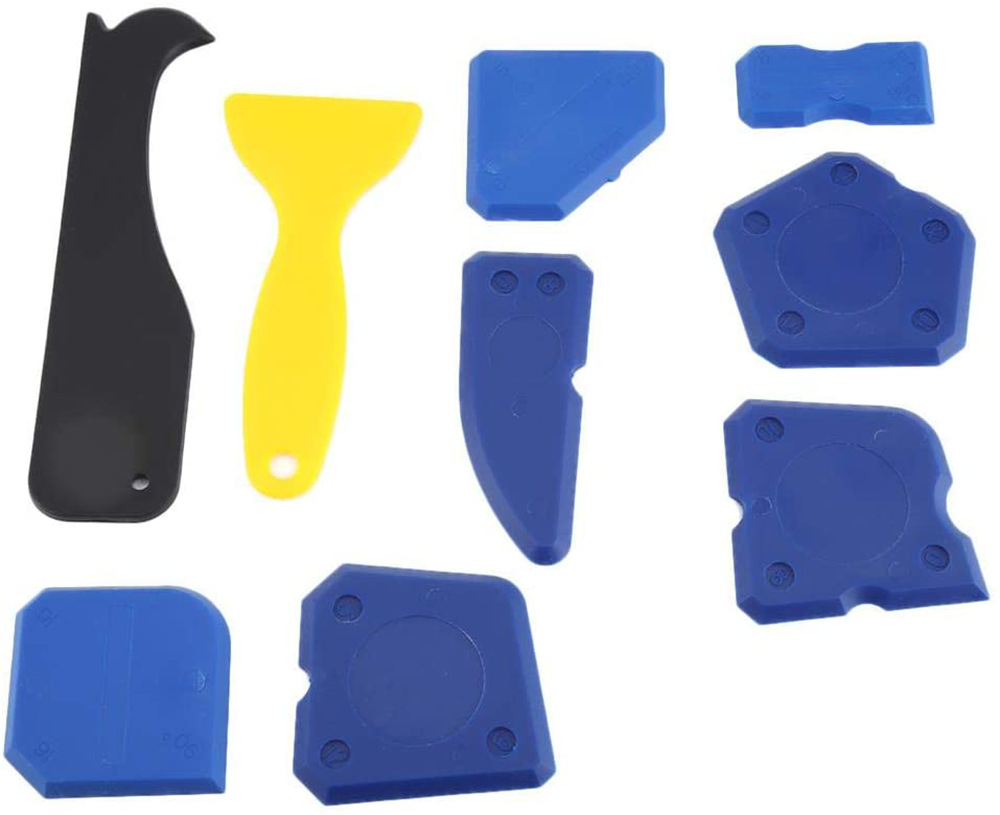 9-pieza de silicona sellador azulejo costura vidrio raspador lechada de refuerzo de limpieza raspador pala