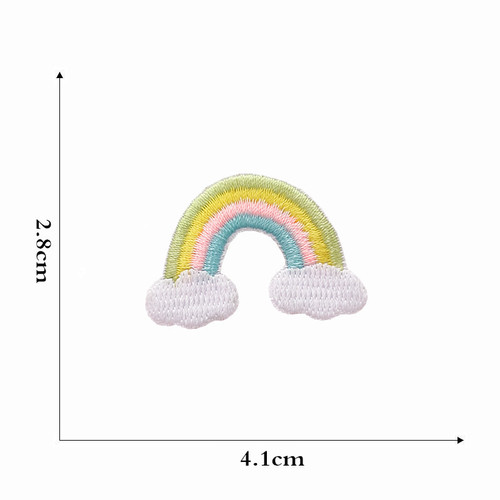 Computer embroidered cartoon rainbow cloth patch children's clothing accessories accessories patch patch five-pointed star self-adhesive embroidery applique