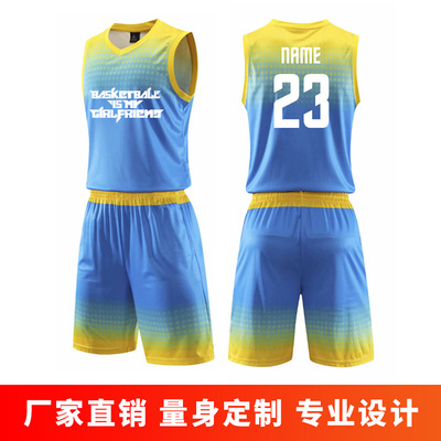 new pattern summer Basketball jersey suit man customized ventilation Quick drying Basketball clothes suit customized Manufactor Direct selling