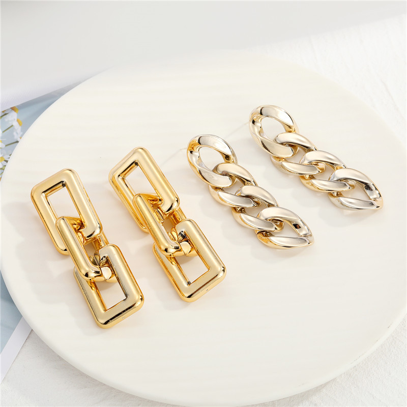 Acrylic Ccb Metal Chain Earrings display picture 1