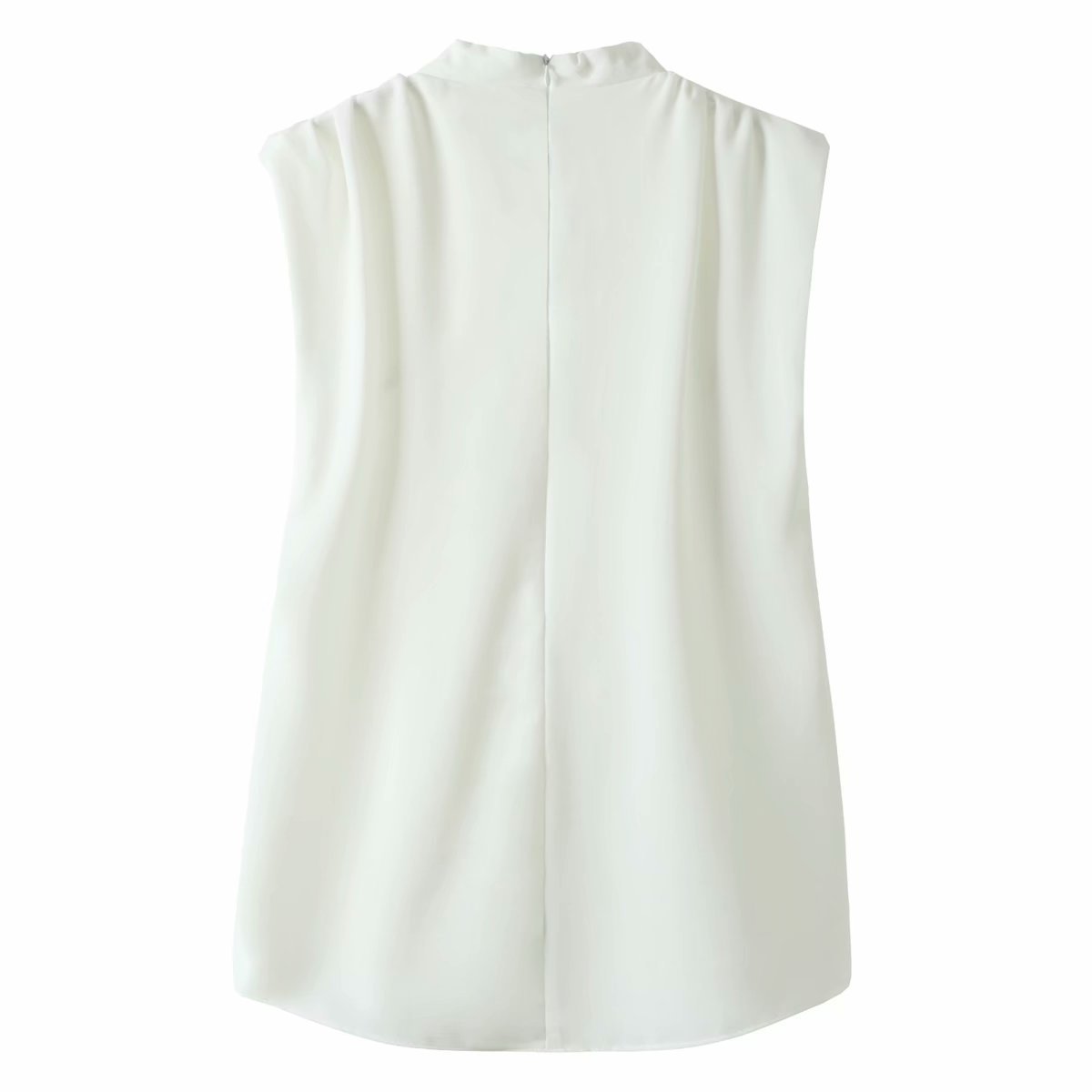 two-color sleeveless stand-up collar shirt NSAM6725