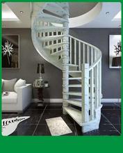 复式旋转楼梯，家用旋转楼梯，实木旋转楼梯定制