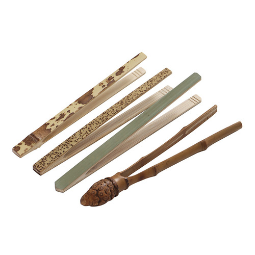 Handmade old coal-made bamboo tea clips, Mei Fei bamboo anti-scalding cup clips, bamboo tweezers, Kung Fu tea set accessories, tea ceremony six gentlemen