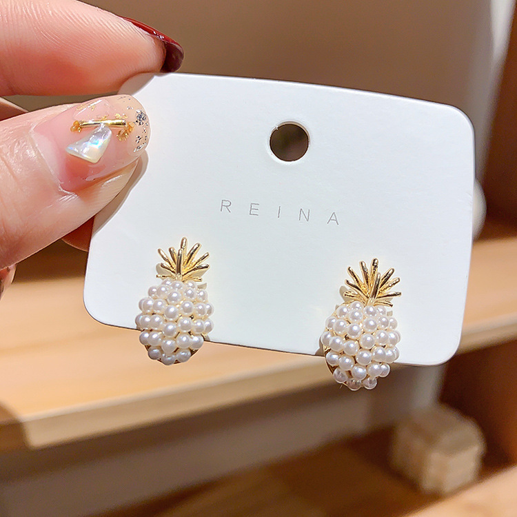 New Fashion Pineapple Pearl Earrings Nihaojewelry Wholesale display picture 1