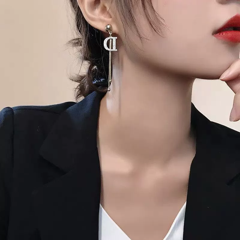 Long earrings with letters, high-quality style, 2020, internet celebrity