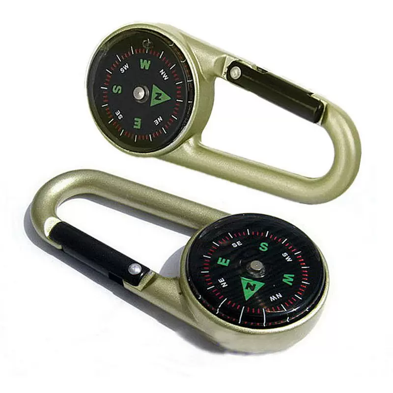 指南针锌合金户外金属儿童登山扣登山钥匙挂扣温度计指北针厂家