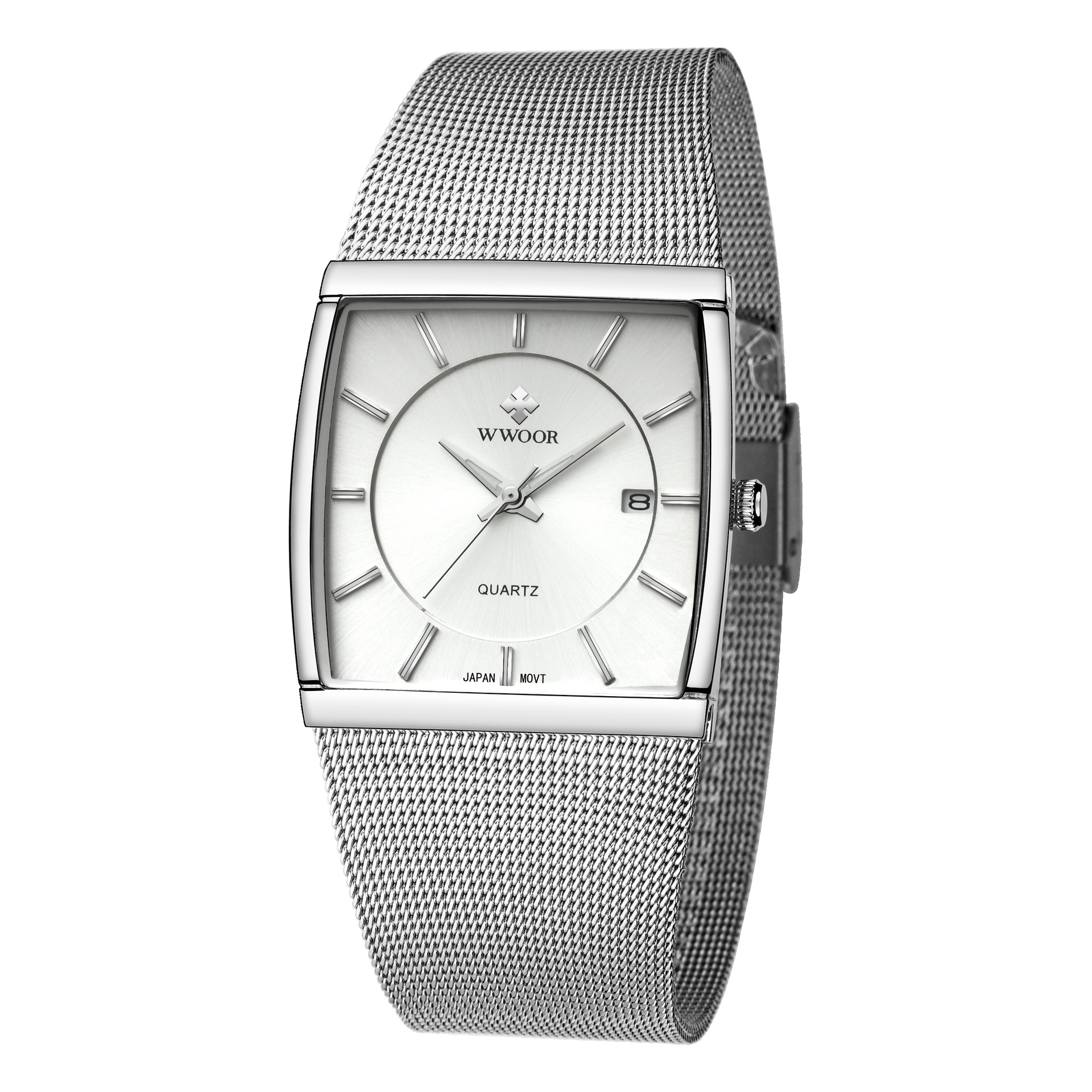WWOOR Holding Love nuevo reloj de cuarzo de negocios para hombres calendario impermeable reloj cuadrado cabeza casual Bowl Watch 8831