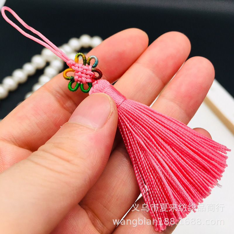 手工制作Diy串珠配件 小中国结彩色花结 中国结手机挂绳 书