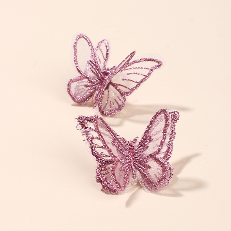 Bow Knot Pattern Korea New Trendy Three-dimensional Chiffon Butterfly Earrings Fashion Earrings Wholesale Nihaojewelry