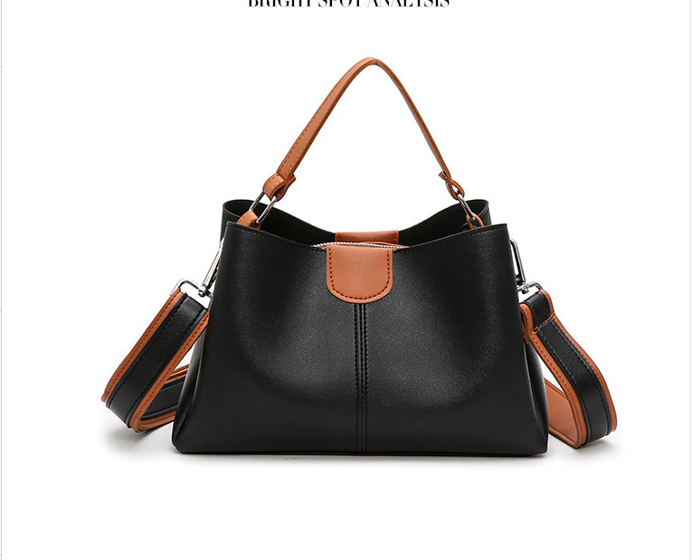 New Women's Bag Autumn and Winter Contrast Color Picture Mother Bag Handbag Single Shoulder