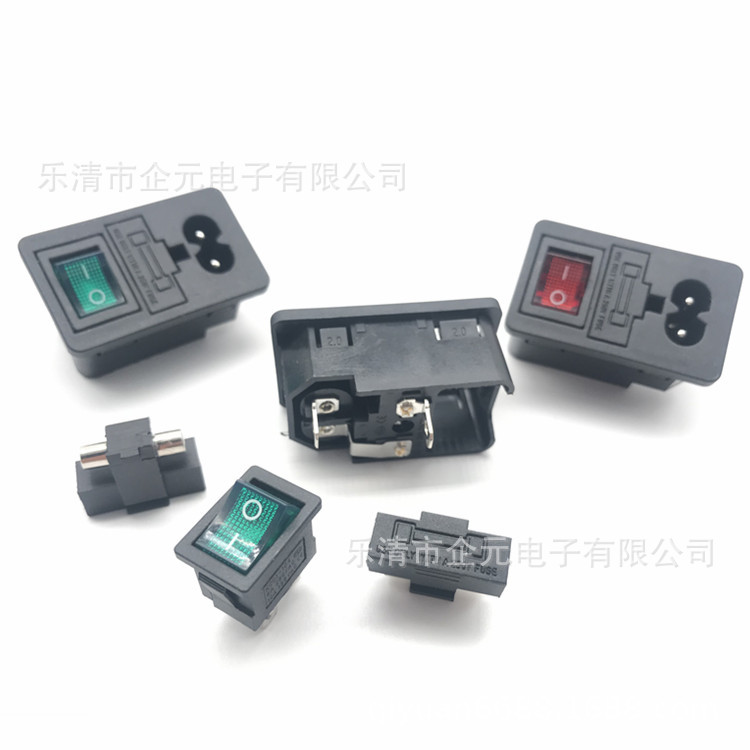 供应  三合一  八字插座AC电源插座 开关带灯颜色可选 器具插座