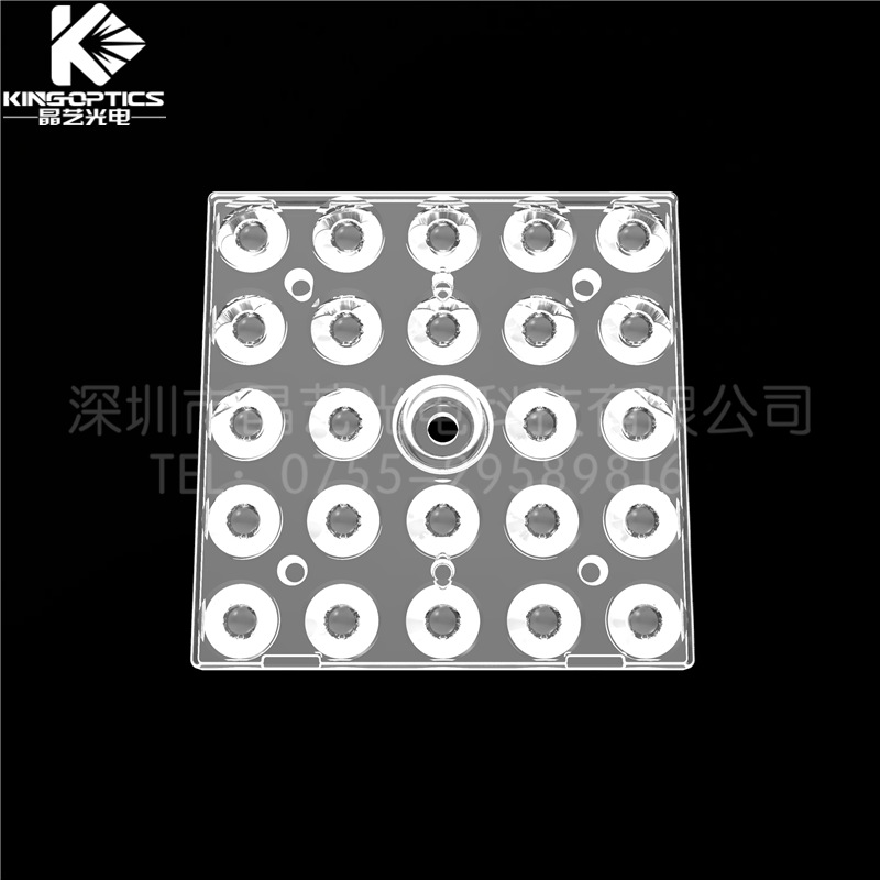 厂家供应 光学透镜50x50-24合1投光灯透镜-30度L49.5*W49.5*H5.6